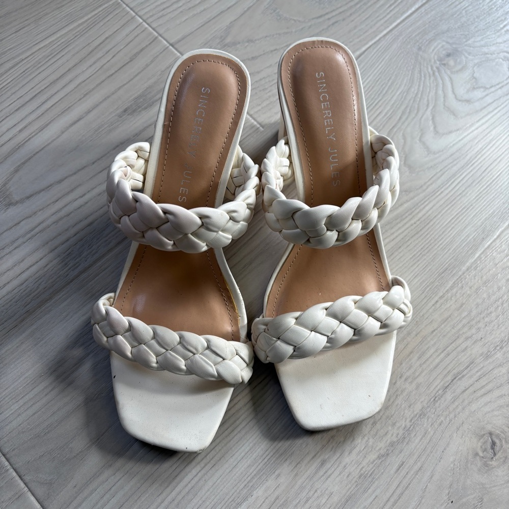 Sz 10 Sincerely Jules White Braided Sandals